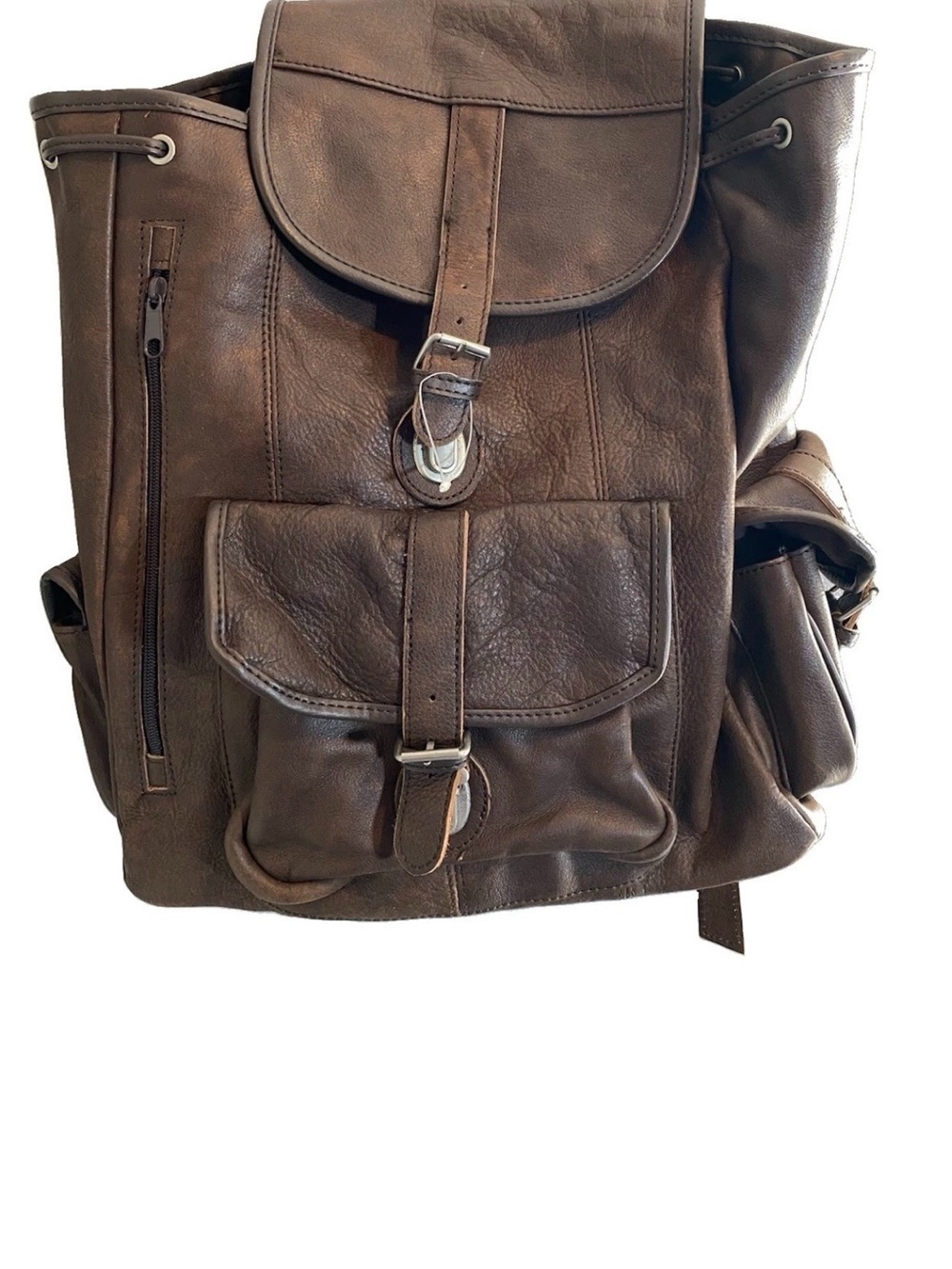 Vintage Brown Leather Backpack